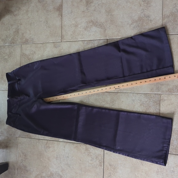 Dark purple satin pants - Picture 8 of 11
